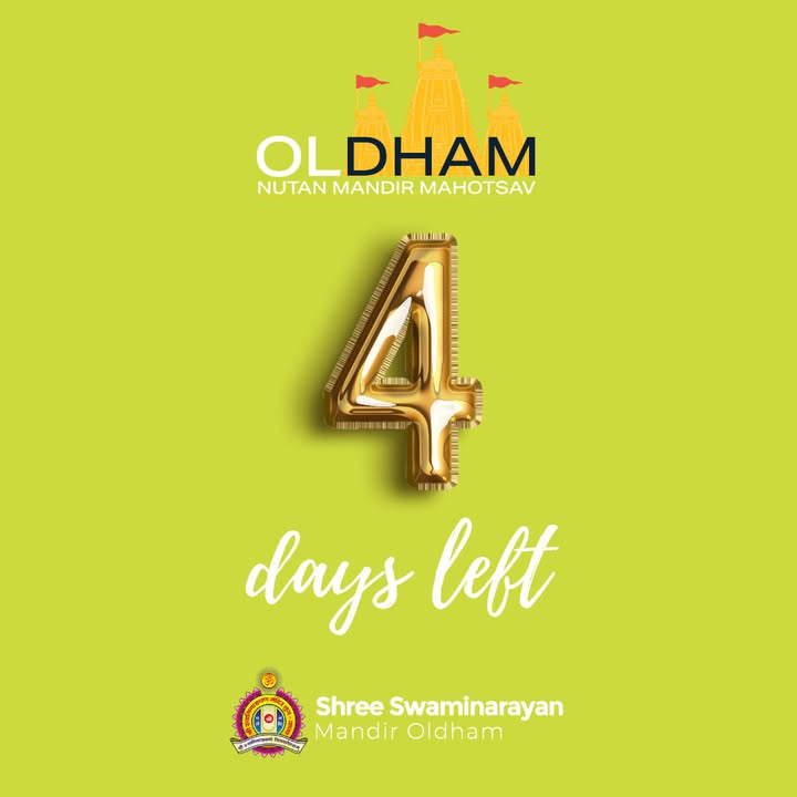 Jay Shree Swaminarayan! 4 days left! Til we Welcome Maharaj To His New...