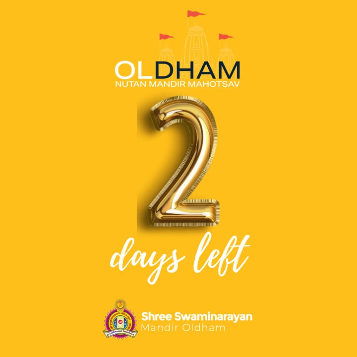 Jay Shree Swaminarayan! 2 days left! Til we Welcome Maharaj To His New...