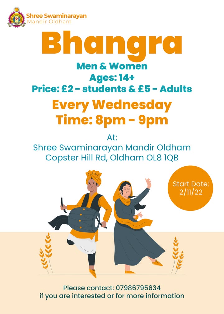 Jay Shree Swaminarayan Reminder that zumba and bhangra are starting th...