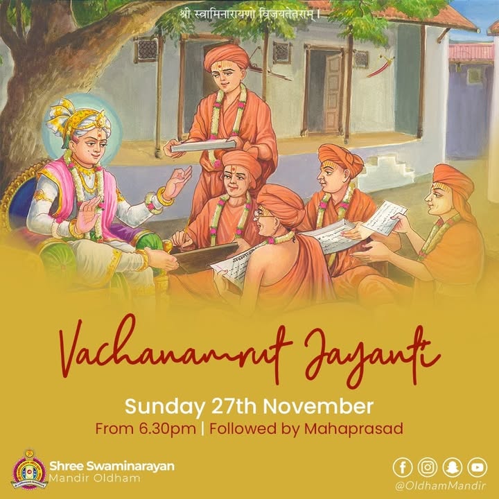 Jay Shree Swaminarayan! Join us in celebrating Vachnamrut Jayanti on S...