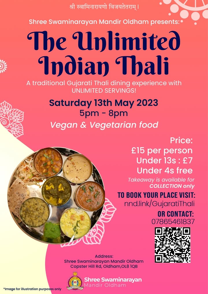 Gujarati Thali Evening - Book Now! Jay Shree Swaminarayan! Mark your c...