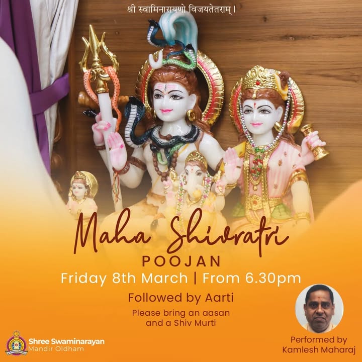 Jay Shree Swaminarayan! Friday 8th March marks the auspicious day of M...