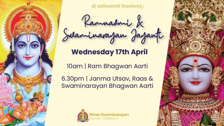 Jay Shree Swaminarayan! Wednesday 17th April marks Ramnavmi and Swamin...