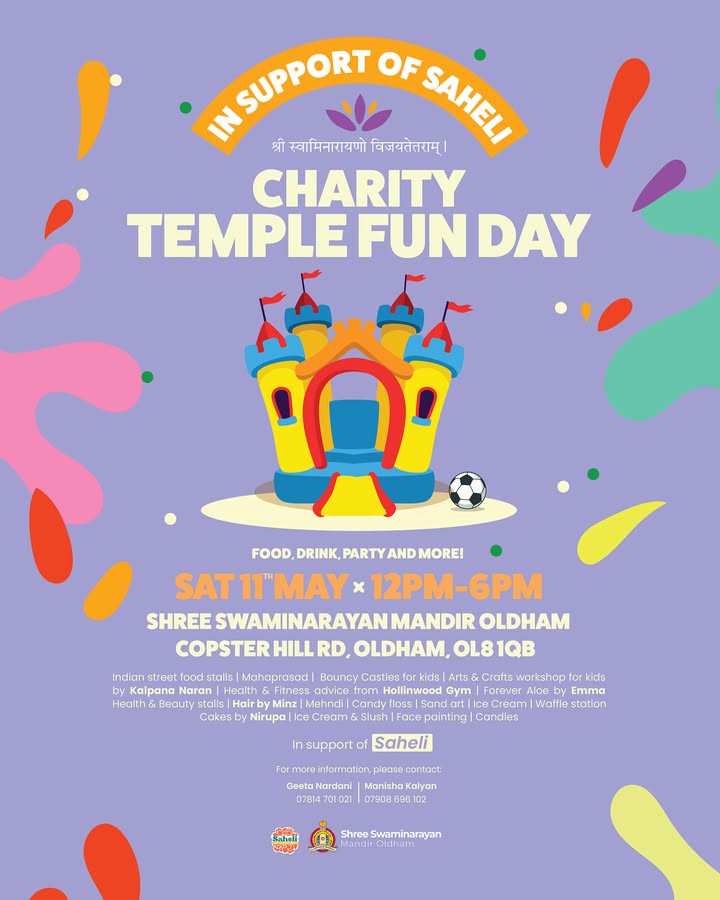 Jay Shree Swaminarayan! Don't forget to join us this Saturday from 12p...