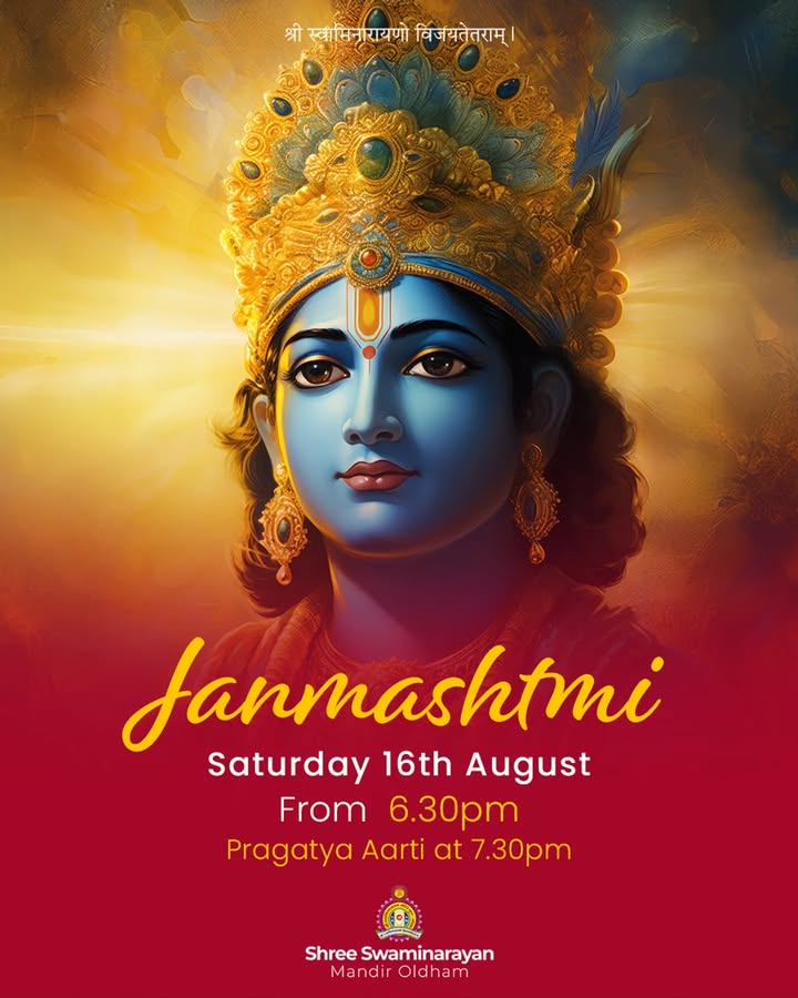 Jay Shree Swaminarayan! Saturday 16th marks the auspicious occasion of...