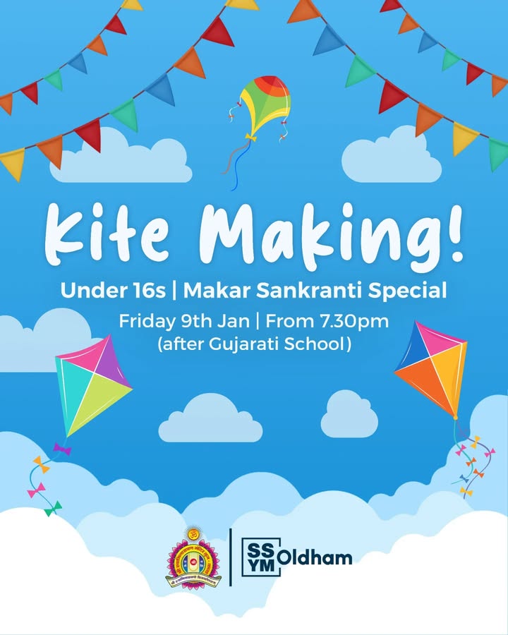 Jay Shree Swaminarayan! We’re inviting all Under 16s to a fun Kite Mak...