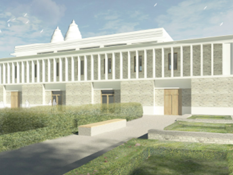 New Mandir courtyard render