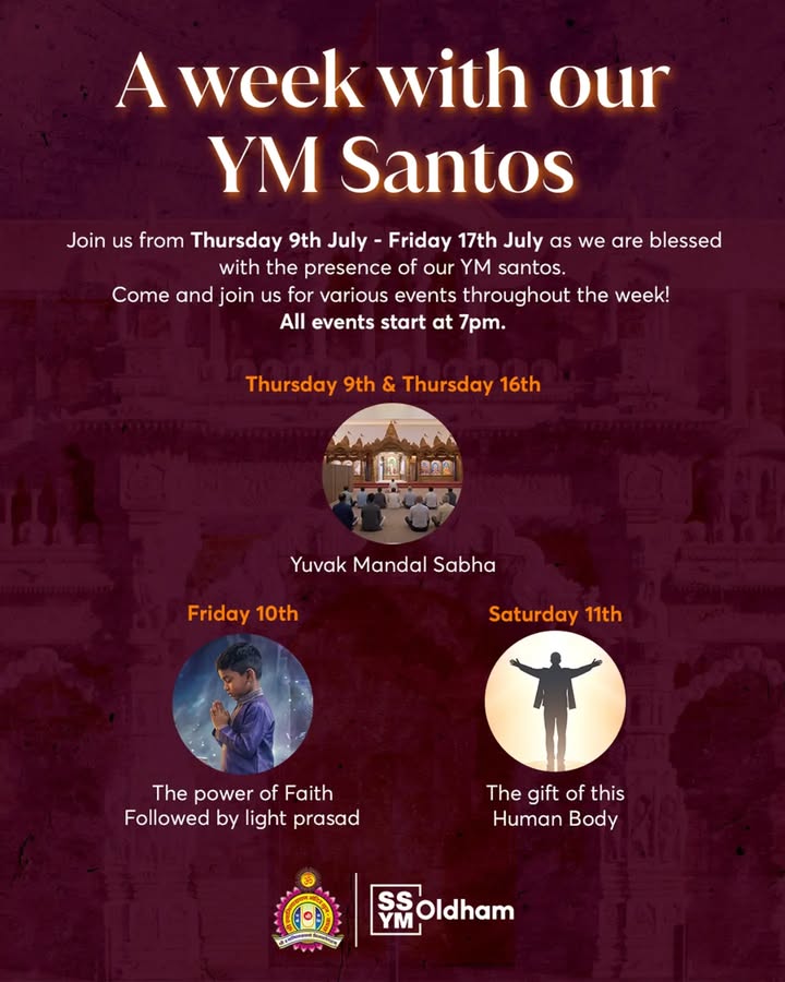 ✨ A Week with our YM Santos ✨ Jay Shree Swaminarayan! Join us for a tr...