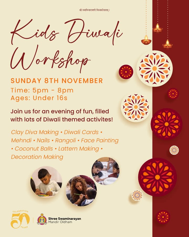 ✨ Diwali fun for our little ones! 🪔 Jay Shree Swaminarayan! Join us fo...